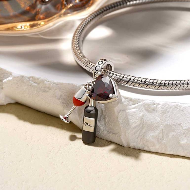Gnoce Wine Cup Love Triple Pendant Dangle Charm