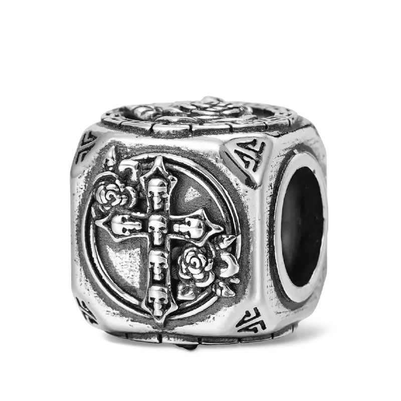 Rose Skull Cross Men's Charm