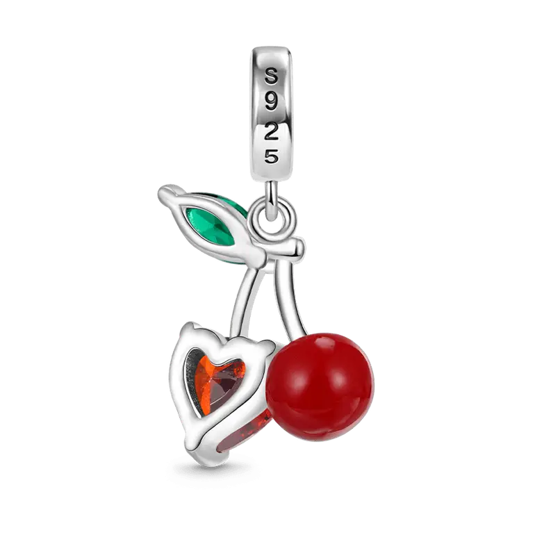 Gnoce Cherry Embraces Heart Gem Pendant Dangle Charm