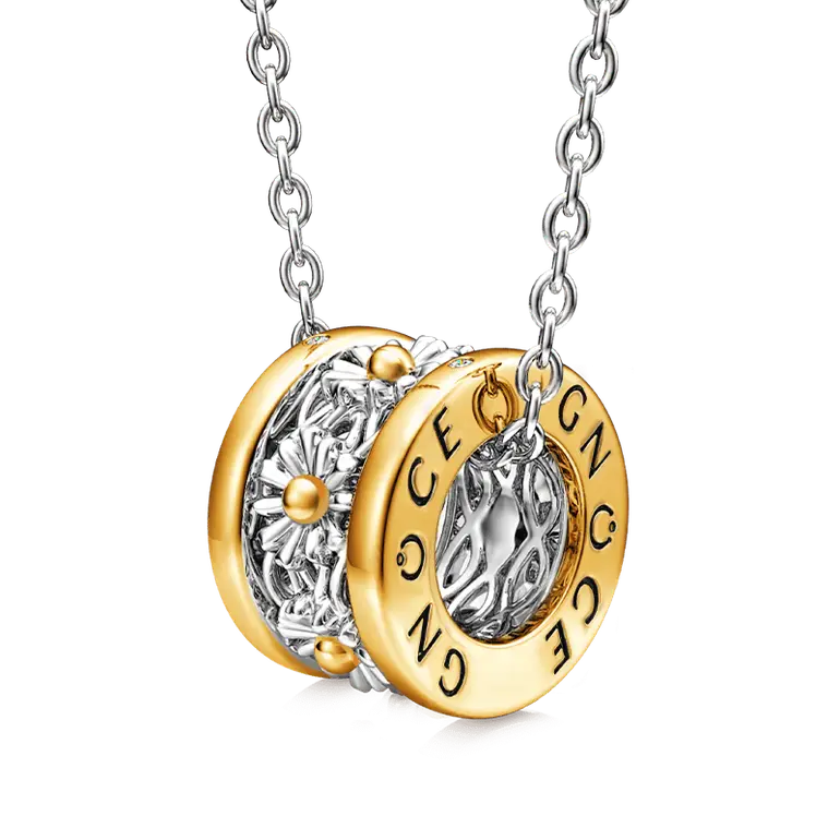 Gnoce Daisy Flower Pendant Necklaces 18K Gold Plated