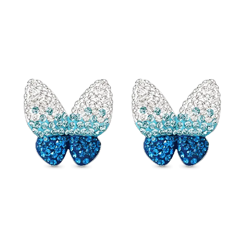 Gnoce Blue Gradient Butterfly Earrings