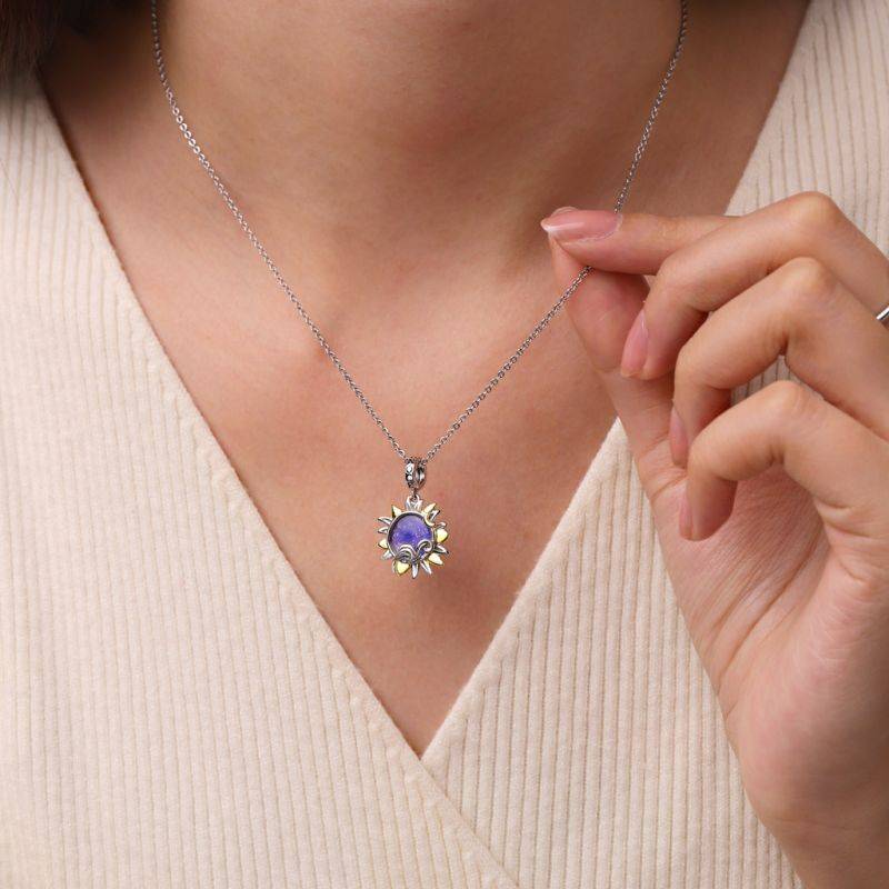 Gnoce Starry Night Sunflower Glow-in-the-Dark Pendant Dangle Charm