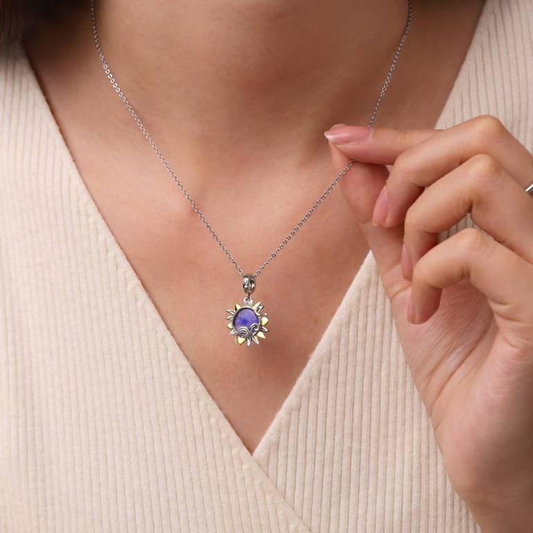 Gnoce Starry Night Sunflower Glow-in-the-Dark Pendant Dangle Charm