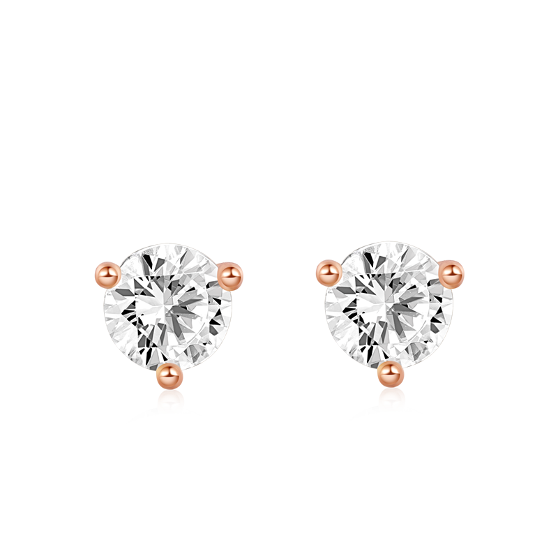 Gnoce Clear Sparkling Stone Stud Earrings
