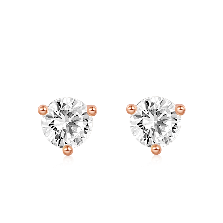 Gnoce Clear Sparkling Stone Stud Earrings
