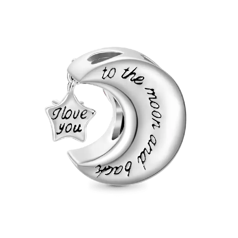 Gnoce Purple Star Moon Glow-in-the-Dark Charm