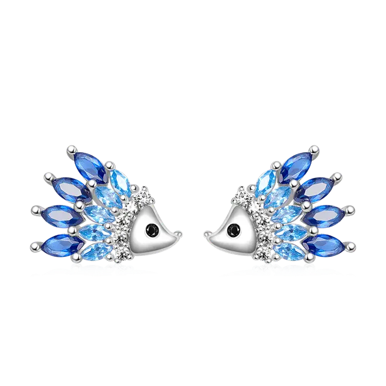 Gnoce Sparkling Hedgehog Stud Earrings