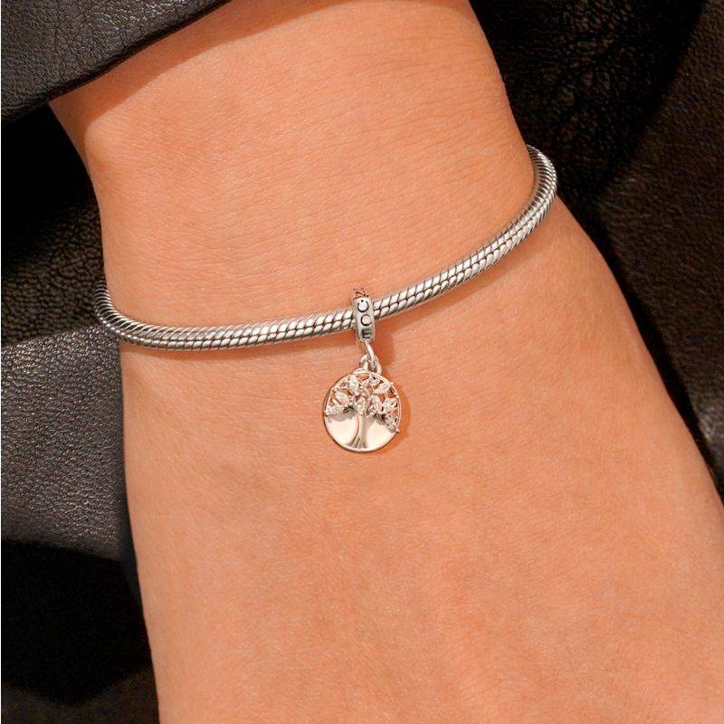 Gnoce Engravable Tree of Life Infinity Symbol Pendant Dangle Charm
