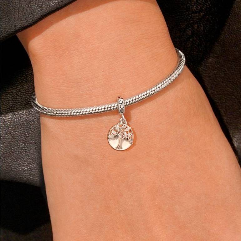 Gnoce Engravable Tree of Life Infinity Symbol Pendant Dangle Charm