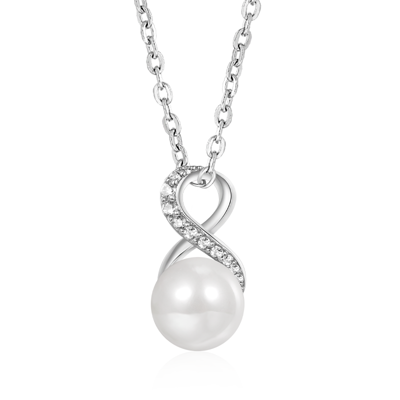 Gnoce Sparkling Infinity Love Pearl Necklaces