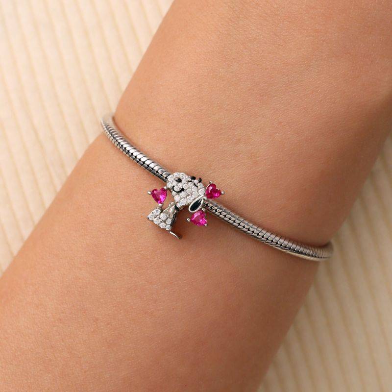 Gnoce Valentine's Day Peanuts Snoopy Love Diamond Charm