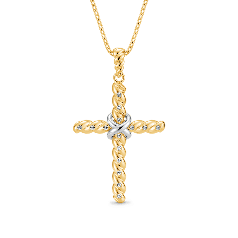 Gnoce Twisted Rope Cross Pendant Necklaces