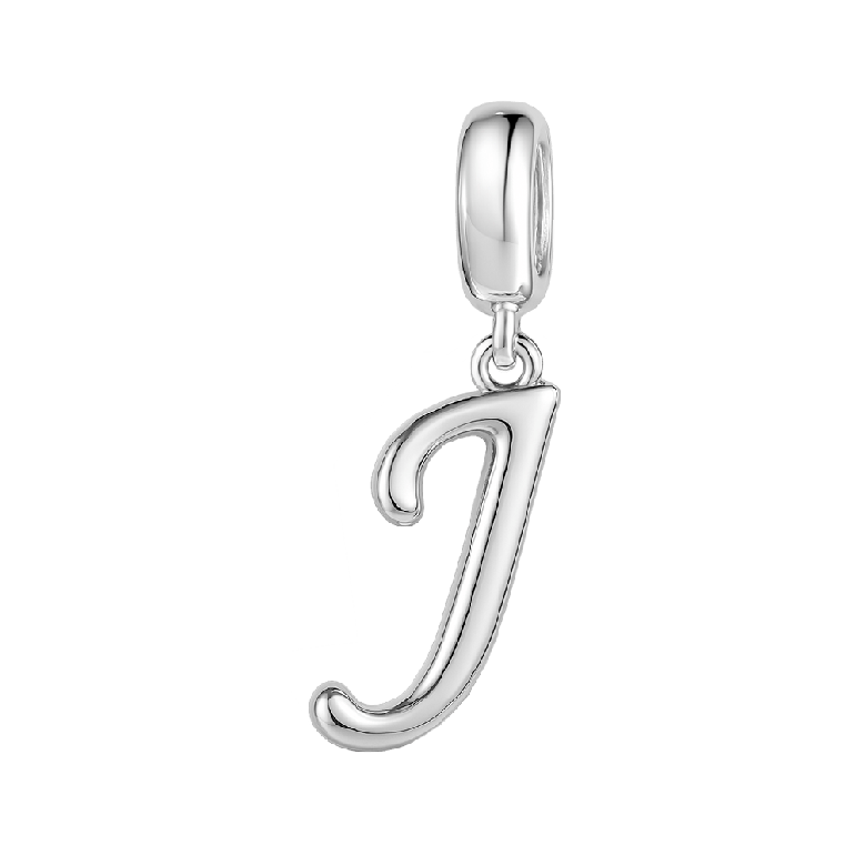 Letter J 925 Sterling Silver Dangling Charm Great for Bracelets Necklaces