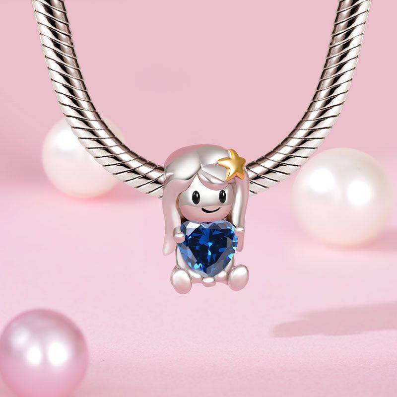 Gnoce Virgo Zodiac Sign Embraces Heart Gem Charm