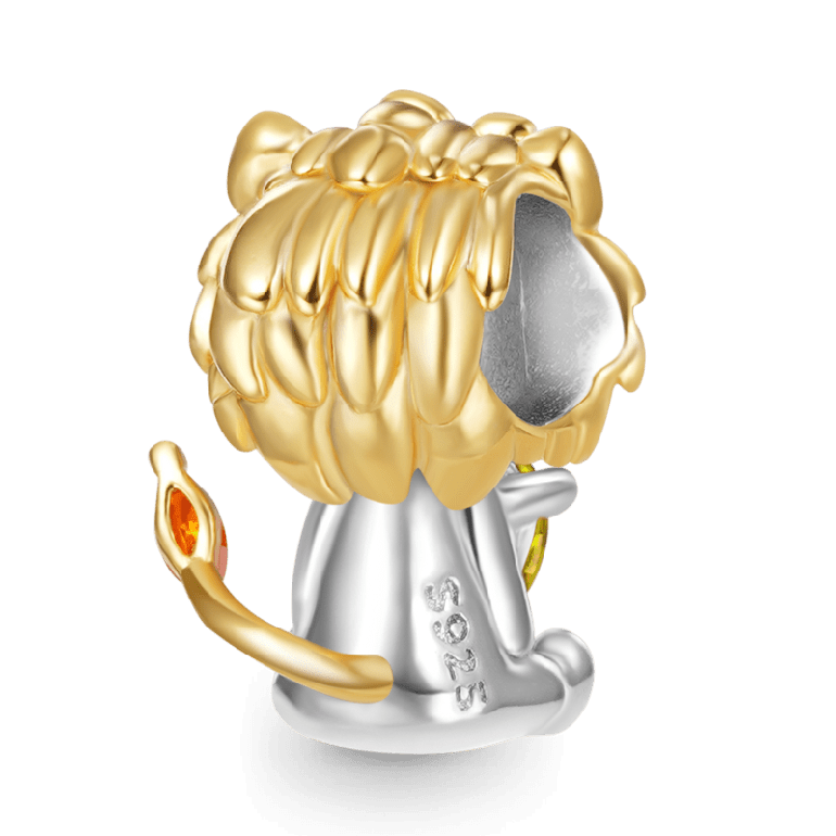 Gnoce Leo Zodiac Sign Embraces Heart Gem Charm