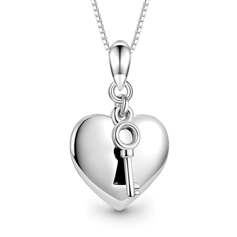 Gnoce Engravable Heart & Key Necklaces
