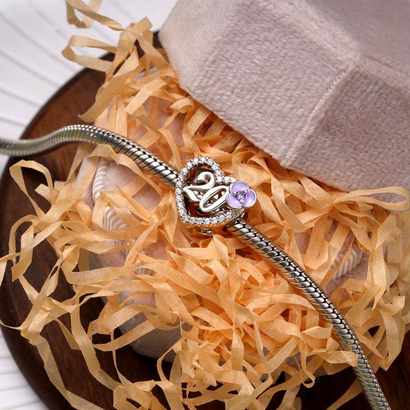Gnoce Celebration 20th Birthday Heart Charm