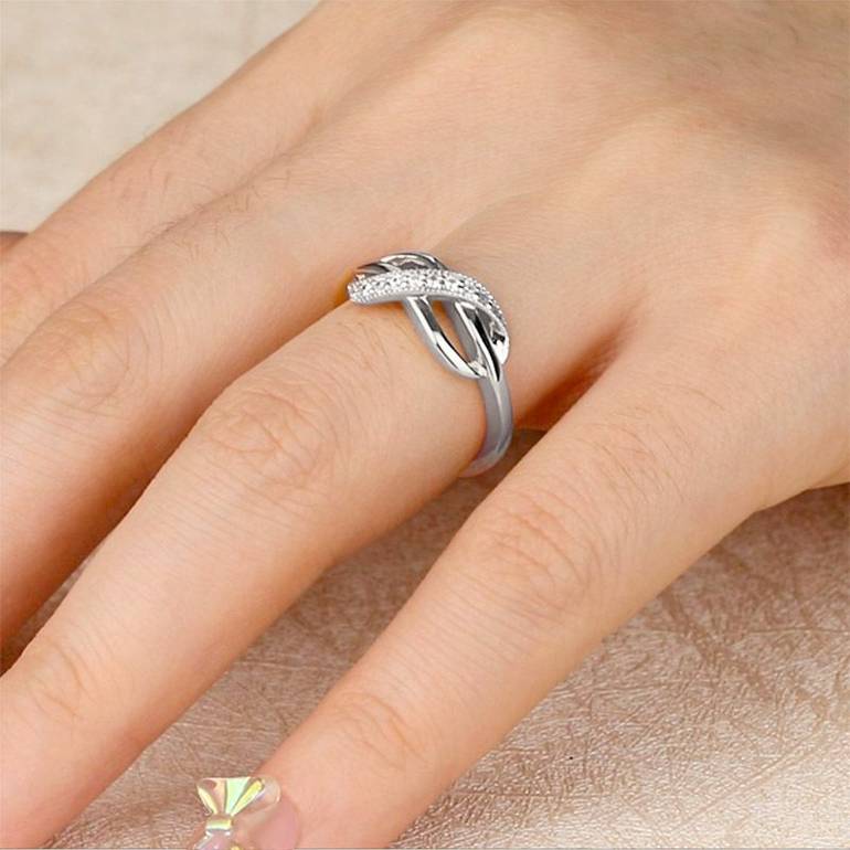 Infinity Ring 925 Sterling Silver with Stones
