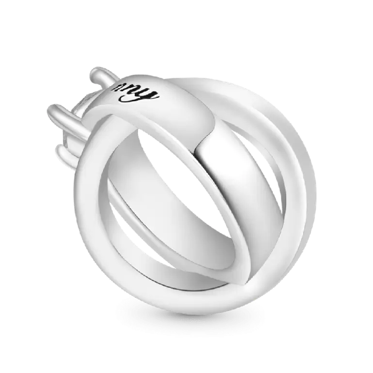 Gnoce Engravable Couple Rings Valentine Charm Platinum-plated Silver Blend