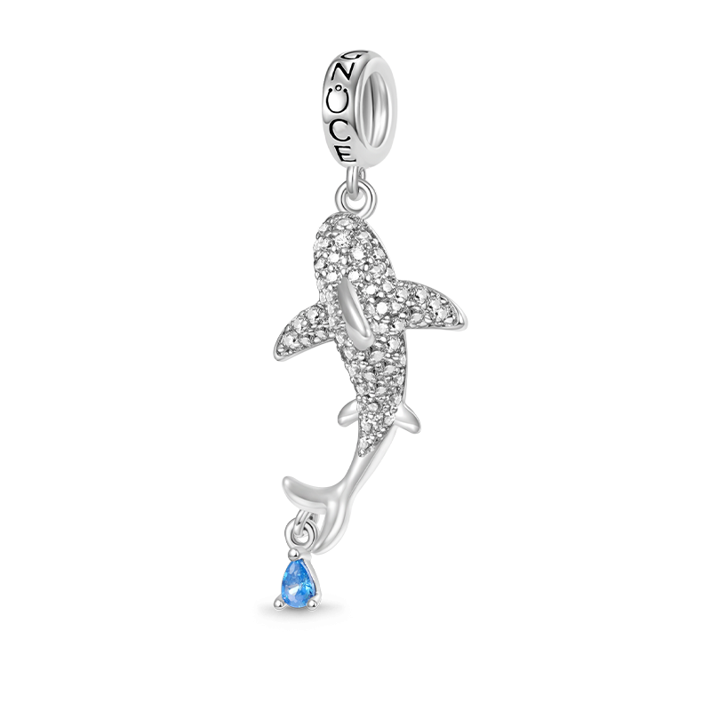 Gnoce Sparkling Shark Pendant Dangle Charm