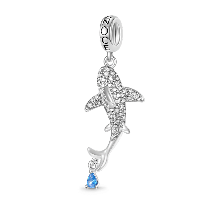 Gnoce Sparkling Shark Pendant Dangle Charm