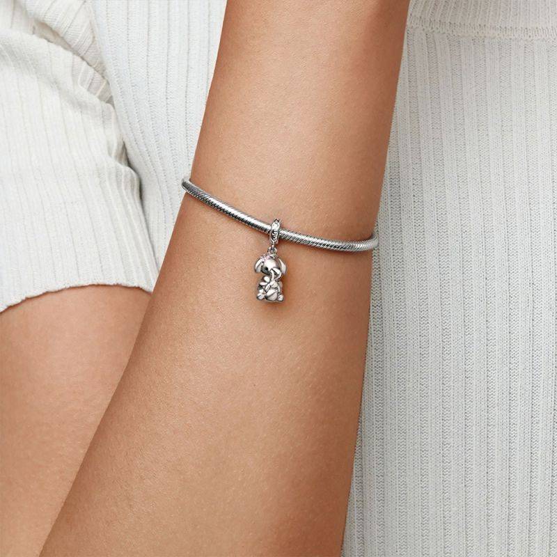 Gnoce Embrace Love Elephant & Baby Pendant Dangle Charm