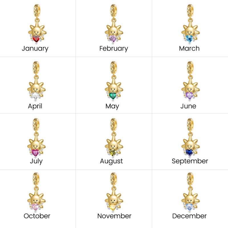Gnoce Smiling Sun Embraces Love Pendant Dangle Charm