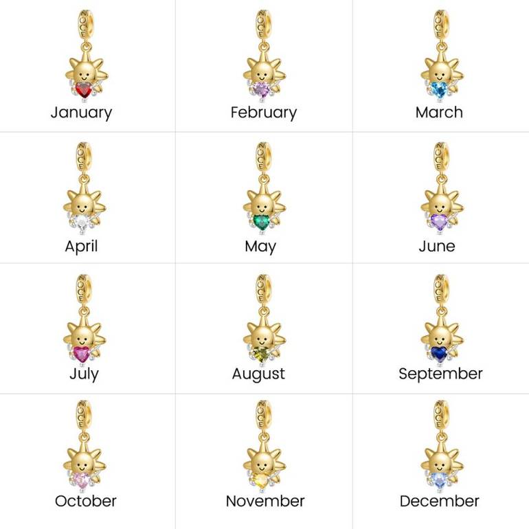Gnoce Smiling Sun Embraces Love Pendant Dangle Charm