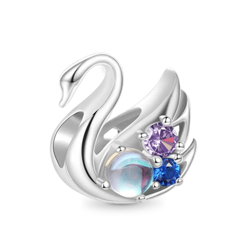 Gnoce MoonStone Swan Charm