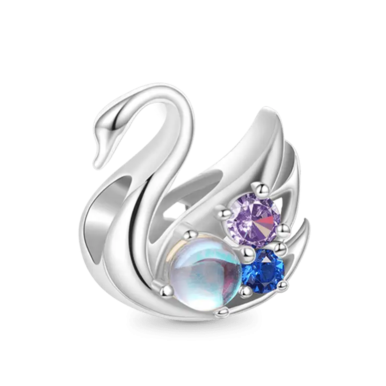 Gnoce MoonStone Swan Charm