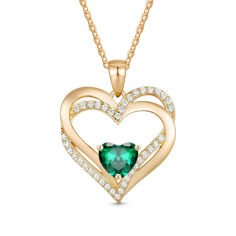 Gnoce Birthstone Heart Necklaces
