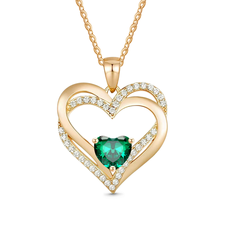 Gnoce Birthstone Heart Necklaces