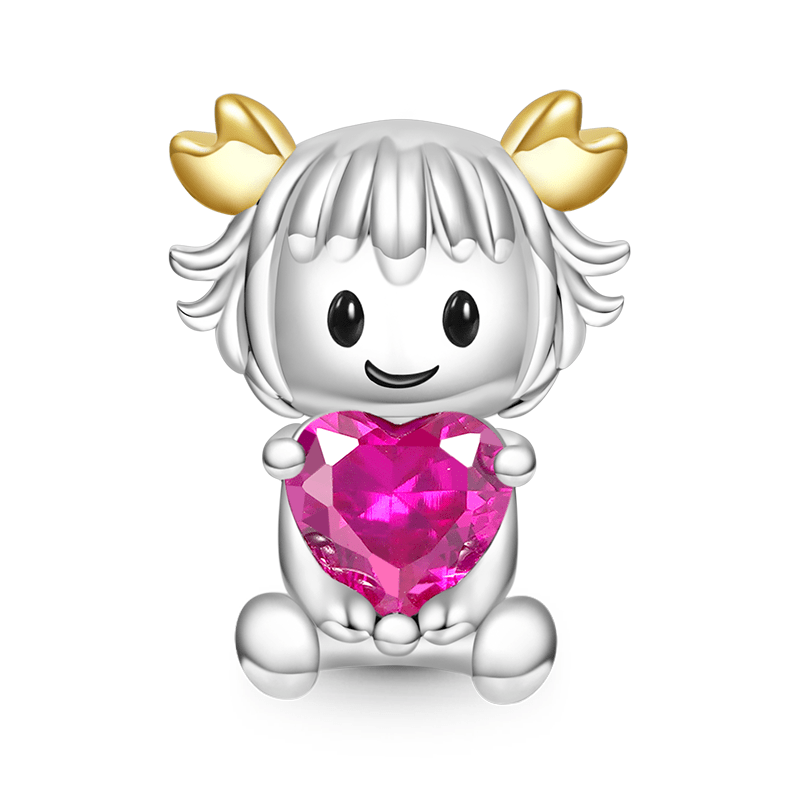 Gnoce Cancer Zodiac Sign Embraces Heart Gem Charm