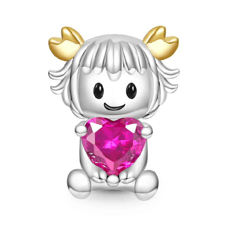 Gnoce Cancer Zodiac Sign Embraces Heart Gem Charm