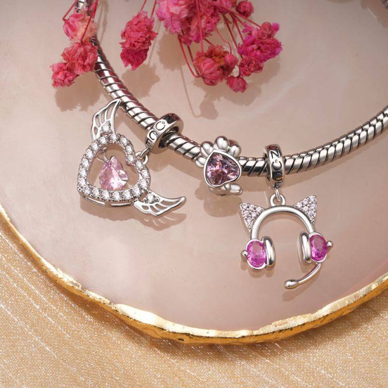 Gnoce Beating Heart Pendant Dangle Charm