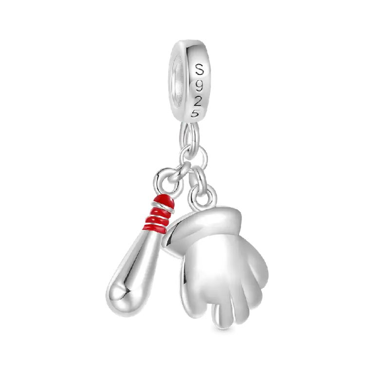 Gnoce Baseball Gloves & Bats Pendant Dangle Charm