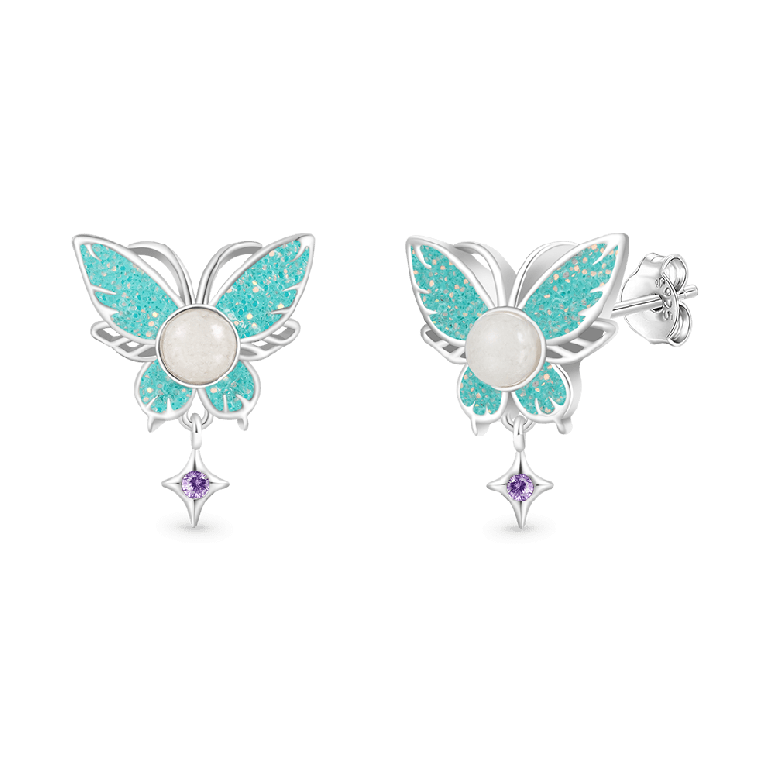 Gnoce Glow-in-the-Dark Butterfly Stud Earrings