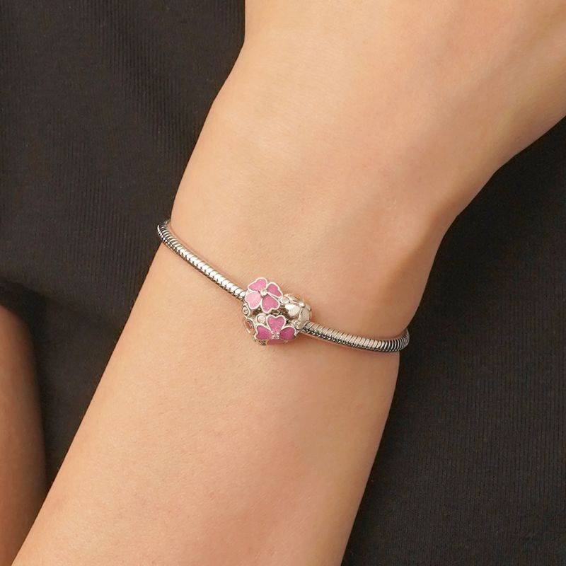 Gnoce Heart Pink Four Leaf Clover Charm
