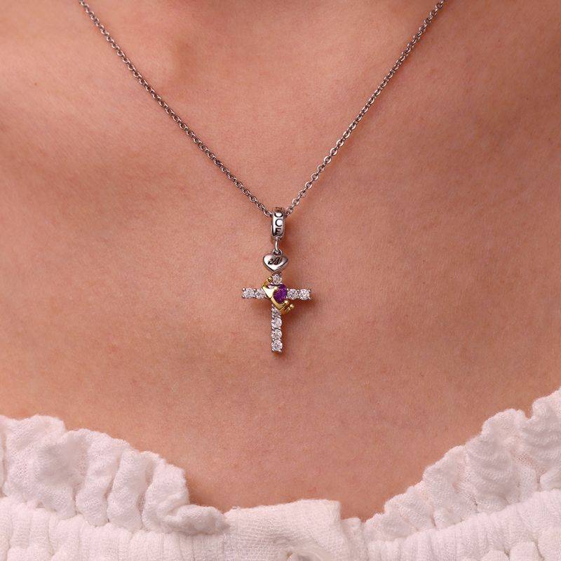 Gnoce Gold Crown of Thorns Nail Cross Pendant Dangle Charm