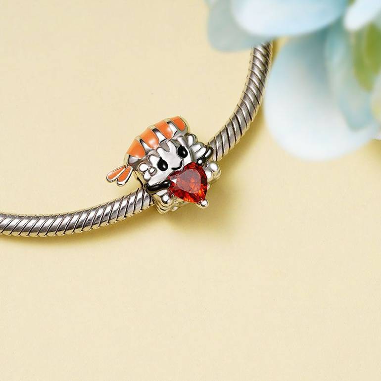 Gnoce Delicious Sushi Roll Embraces Heart Gem Charm