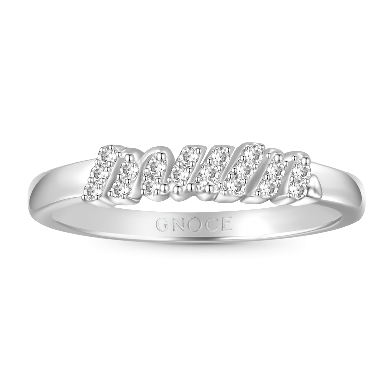 Curb Chain Ring White Sapphire Sterling Silver 18k Gold Plated