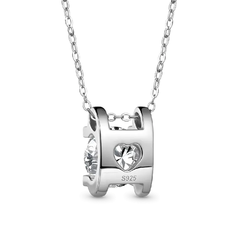 Gnoce Dazzling 1ct Round Cut VVS Moissanite Pendant Necklaces