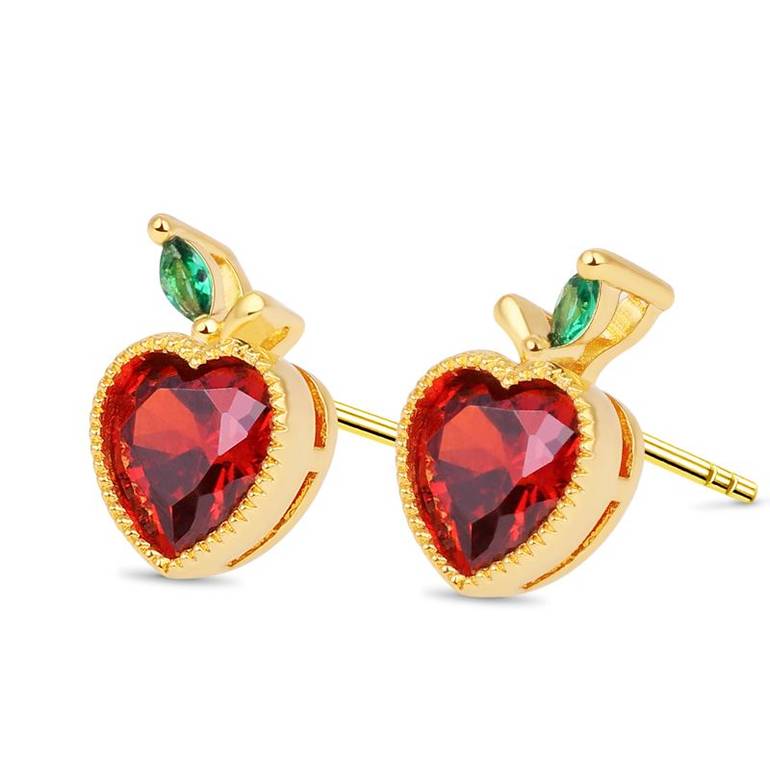 Apple Stud Earring 18k Gold Plated 925 Sterling Silver