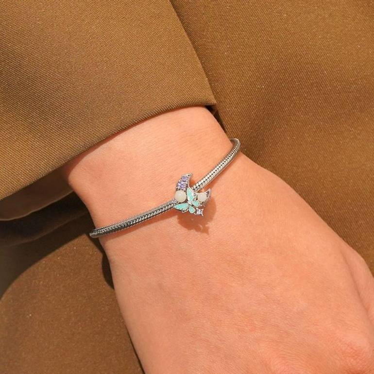 Gnoce Glow-in-the-Dark Moon Butterfly Charm