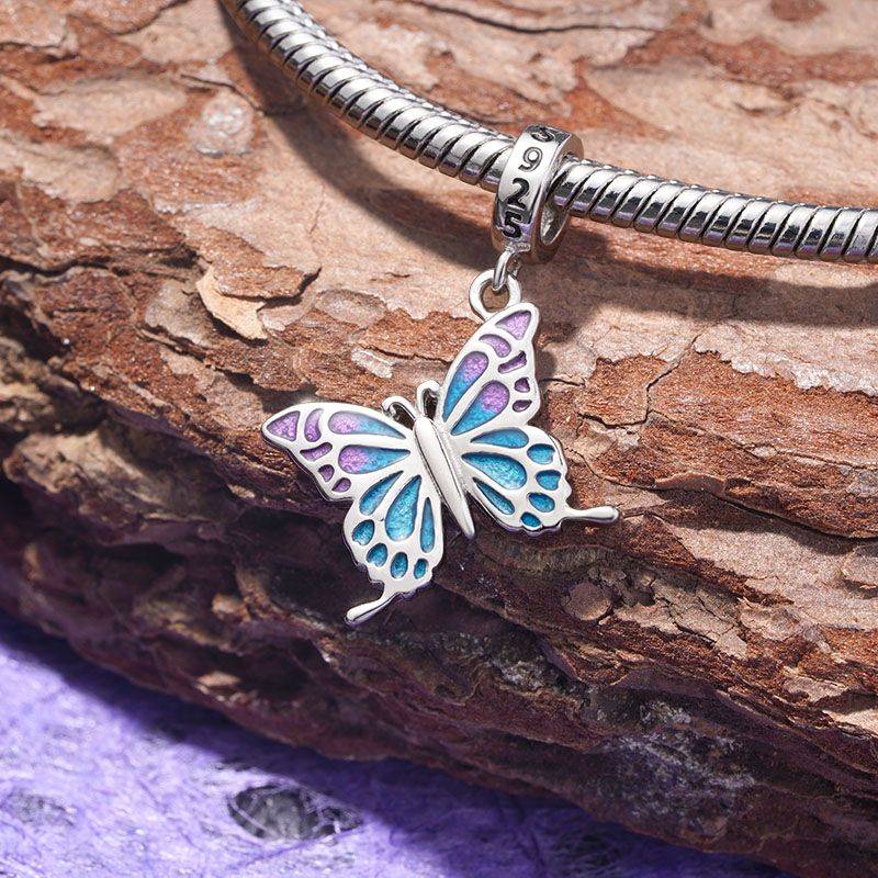 Gnoce Blue-violet Butterfly Pendant Dangle Charm