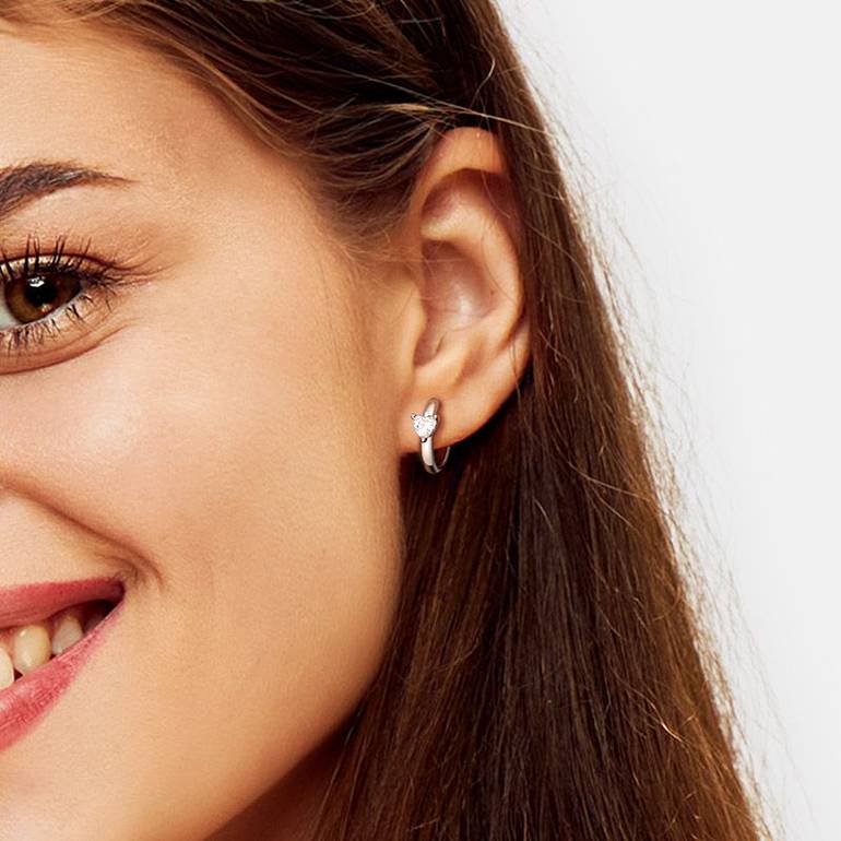 Gnoce Birthstone Heart Hoop Earrings