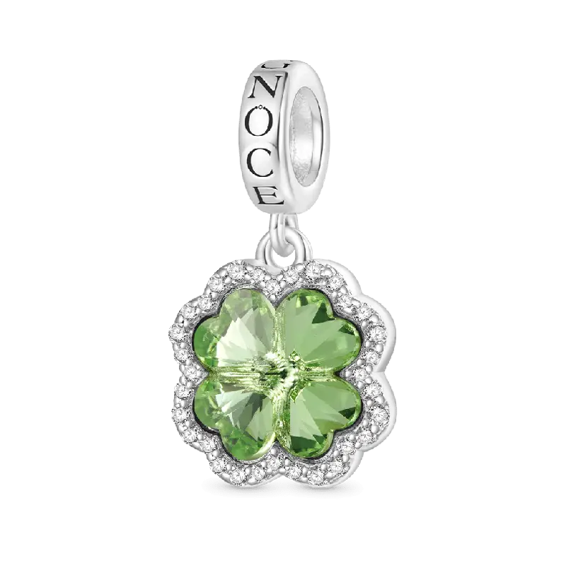 Gnoce Lucky Green Four-leaf Clover Pendant Dangle Charm