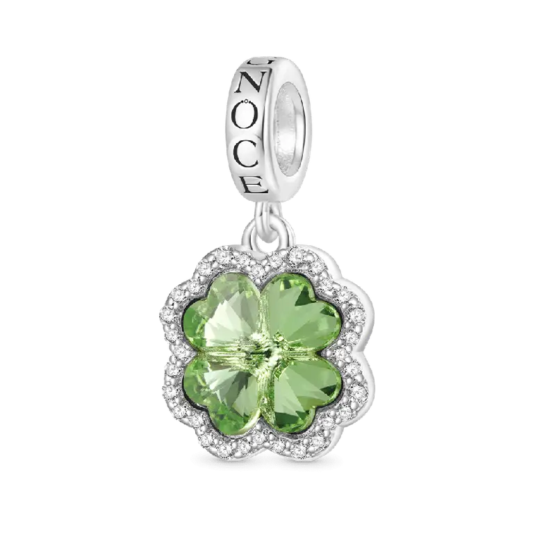 Gnoce Lucky Green Four-leaf Clover Pendant Dangle Charm