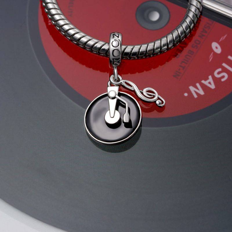 Gnoce Vintage Vinyl Disc Music Pendant Dangle Charm