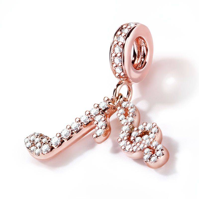 Musical Note Pendant 925 Sterling Silver 18k Rose Gold Plated